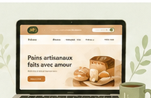 Mini-site vitrine sur ordinateur portable
