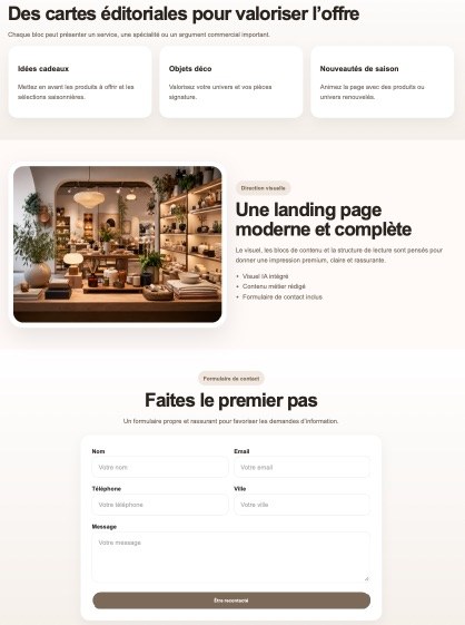 Exemple de site vitrine commerçant — vue 2